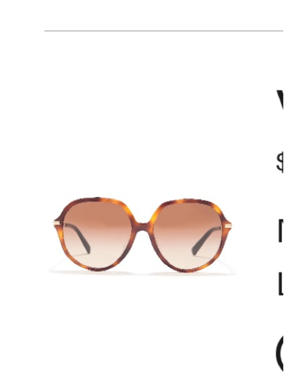 Valentino Tortoiseshell Round Sunglasses with Brown Gradient Lenses